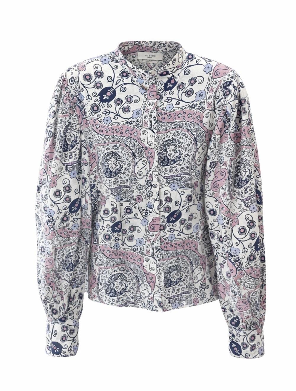 ISABEL MARANT ETOILE Paisley Floral Blouse Boho Button Front Long Sleeve Size 40